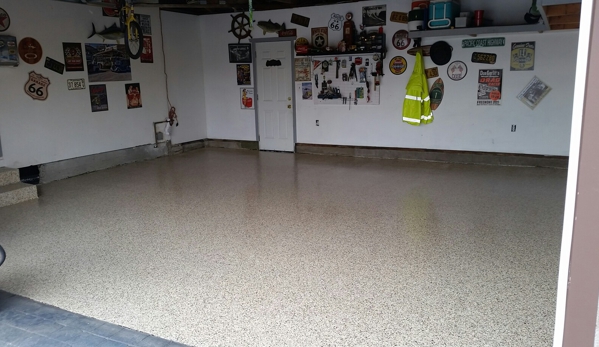 natural polishing concrete - placentia, CA. Epoxy with Flake