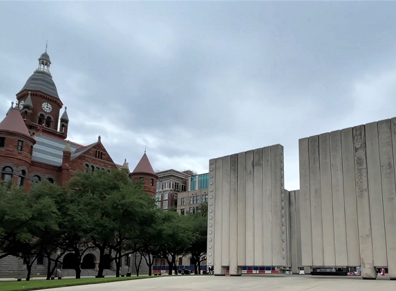 Dulce Dental - Dallas, TX. John F. Kennedy Memorial Plaza with Dallas County Courthouse in the background at 8 minutes drive to the northeast of Dallas dentist Dulce D