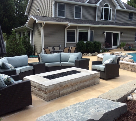 Luke Landscape Company - Haslett, MI. Poolside patios and fire features