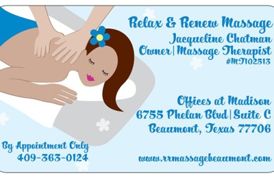 Relax and Renew Massage Beaumont TX 77706