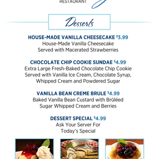 Twin Bridges Restaurant - Wyandotte, OK. Twin Bridges Restaurant Dessert Menu