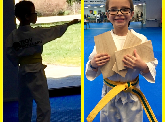 Troy Martial Arts - Troy, MI. Earning his yellow belt!!