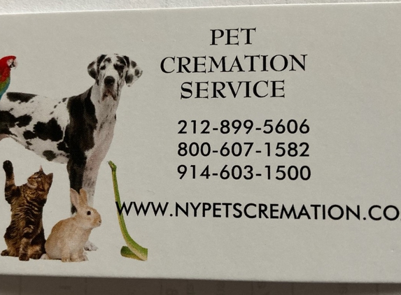 Pet Funeral & Cremation Service of New York City Inc. - New York, NY. Pet Cremation 
800-607-1582