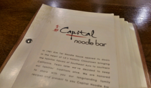 Capital Noodle Bar - Costa Mesa, CA