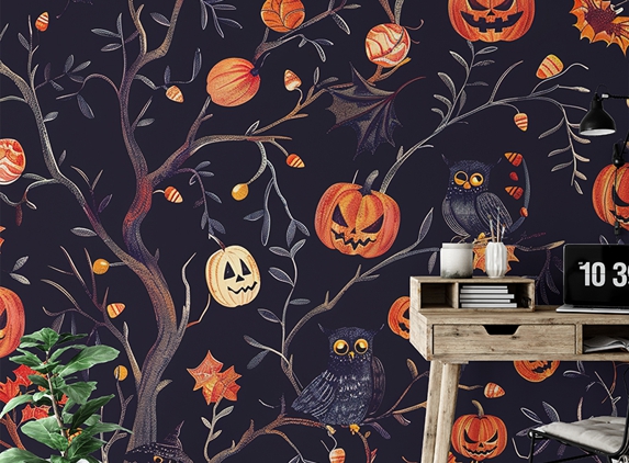 Giffywalls - Peabody, MA. Halloween Pumpkins Owls Wallpaper