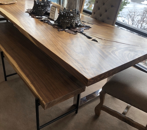 Reno Tahoe Rustic Decor - Reno, NV. Lots of one of a kind items. Loved this slab dining table!