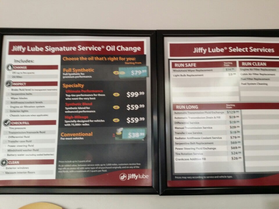 Jiffy on sale lube services