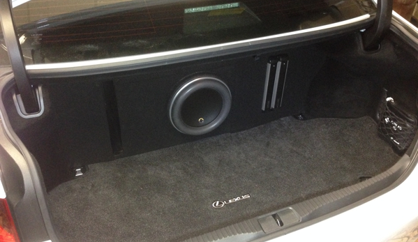 The Stereo Shop - Winston Salem, NC. JL AUDIO 10W7AE-3 10 inch Subwoofer Driver, mono block amp and 4 channel amp fit to a Custom made box.