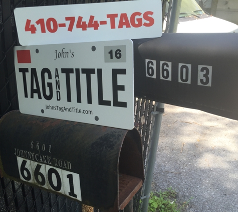 johns tag and title service mva approved 410-744-TAGS - Windsor Mill, MD