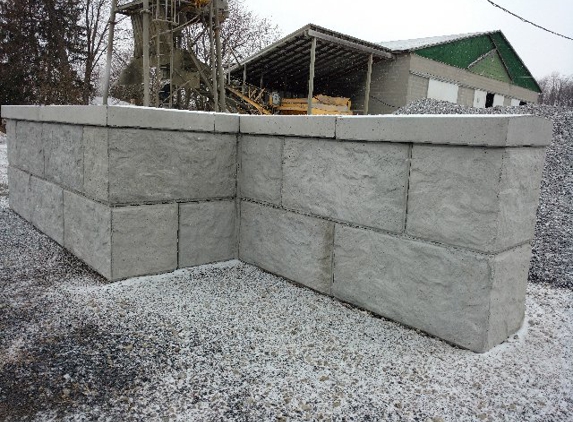 Lee Concrete Products - Windber, PA. V-Interlock Stacker wall includes top caps