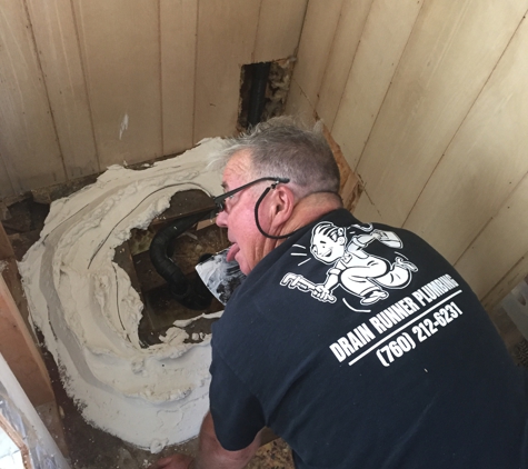 Drain Runner Plumbing - Carlsbad, CA. Owner hard at work