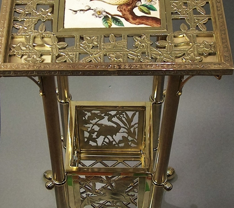 Metal Man Restoration - Mount Vernon, NY. American Aesthetic period brass table, circa 1885