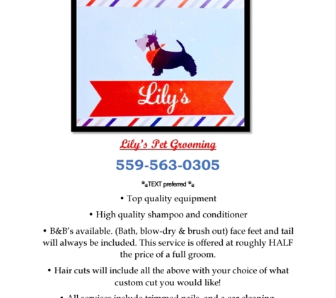 Lilys dog grooming - Exeter, CA