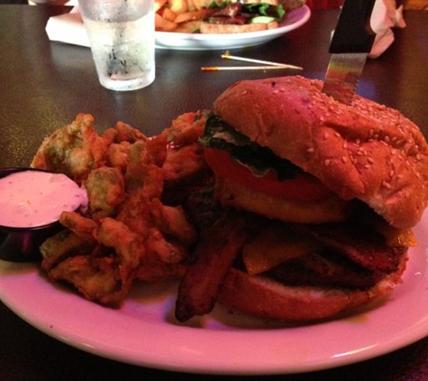 Tinhorn Flats Saloon & Grill - Burbank, CA. Western bacon cheese burger and jalapeño chips... Boom