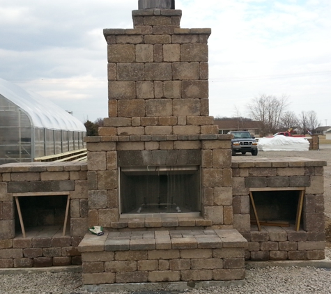 Hampshire Farm Landscaping - Tecumseh, MI. wood burning fireplace in final stage of completion