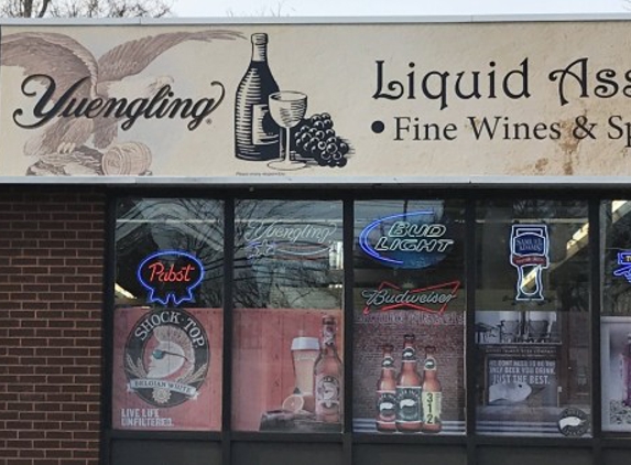 Liquid Assets Fine Wine - Cranston, RI. Outside sign at Liquid Assets - Fine Wine & Spirits