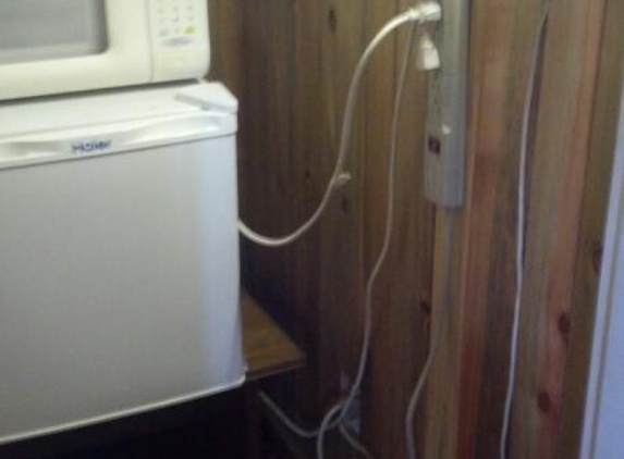 Moon Motel - La Grande, OR. Nice fire hazard. Breakers will blow every time it rains or humidity is high.