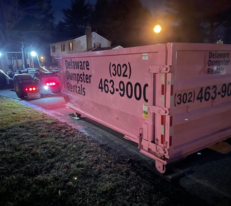 Delaware Dumpster Rentals - Middletown, DE. After hours Dumpster delivery for a commercial contractor 