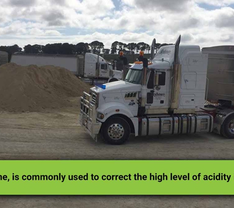BRUCKNELL LIME - Brucknell, VIC. AG lime, is commonly used to correct the high level of acidity in soil.