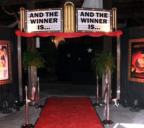 Feature Presentation - Nashville, TN. Entrance Décor.  Theatre Marquee Entrance for Themed Events, Nashville, TN.  www.featurepresentation.net