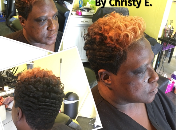 Christy E inside Hair Radiant Salon - Dallas, TX. Color cut style