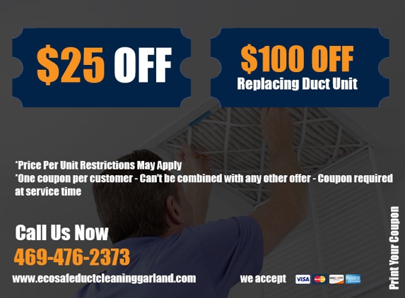 Eco Safe Duct Cleaning Garland - Garland, TX. coupon