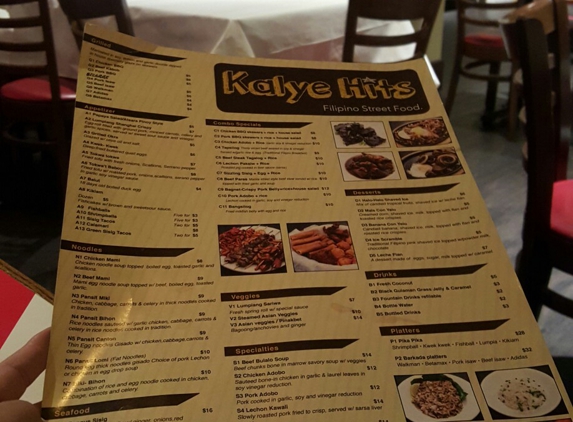 Kalye Hits - Los Angeles, CA. -Good Food 
-Friendly staff -the owner also serves & talks to the guests
-karaoke 
-definitely a place to visit