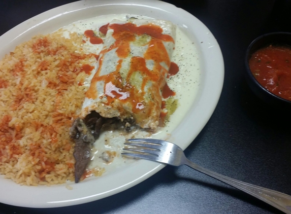 Agustins Mexican Grill - Shelbyville, IN. Steak and Cheese burrito