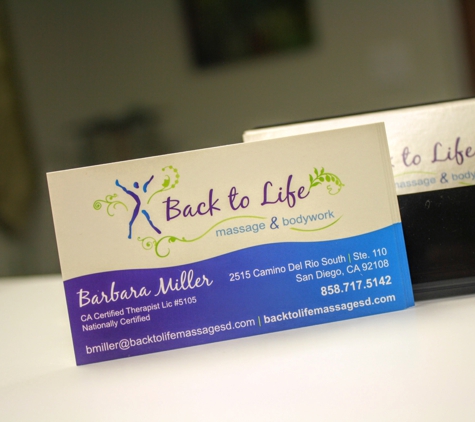 Back to Life Massage & Bodywork - San Diego, CA