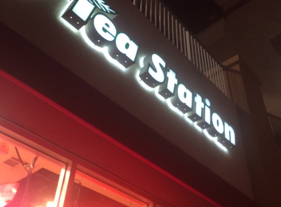 Tea Station - Artesia, CA. Tea Station at night.