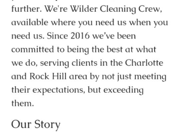 Wilder Cleaning Crew - Rock Hill, SC