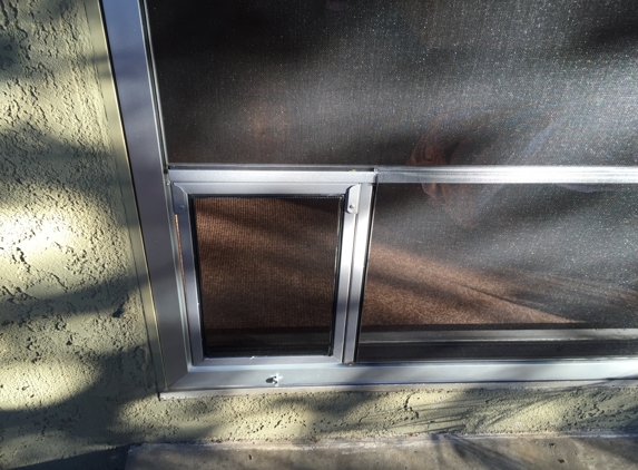 A-1 Home Improvement - North Hollywood, CA. Custom pet screen installed into sliding screen door