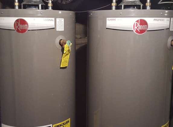 Lock & Sons Plumbing and Heating LLC - Sterling, CO. Two new 50 gallon RHEEM water heaters with related copper piping. A  JOB WELL DONE !