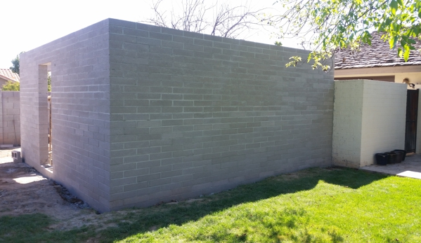 Building Block Masonry - Phoenix, AZ. 8x4x16 grey block addition