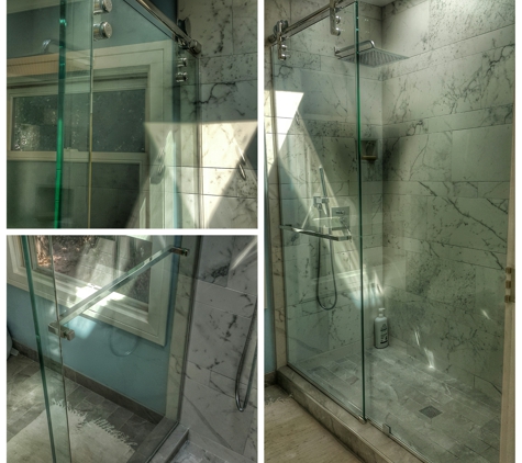 Tony's Windows & Glass - San Francisco, CA. Frameless sliding glass shower door