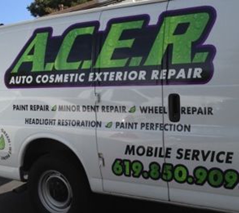 A.C.E.R. Auto Cosmetics - Santee, CA. Mobile A.C.E.R. Auto Body and Paint van.