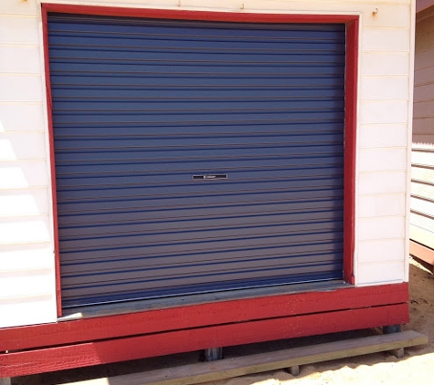 A&B Doors - Mount Martha, VIC. Roller Door on beach Hut