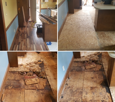 Property Service Company - Winterville, NC. Flooded kitchen floor remodel 