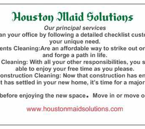 Houston Maid Solutions - Cypress, TX