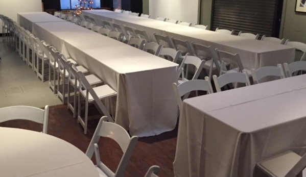City of Paris Studios - Emeryville, CA. Gallery set up for Wedding Reception Banquet Dinner Event