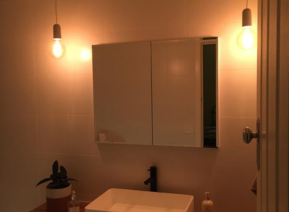 NPJ Electrical - Richmond, VIC. Twin pendants added great light and style to our en-suite.
