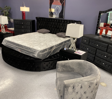 House To Home Furnishings LLC - Charlotte, NC. Belvedere Grand Round Storage Platform Bed Frame with Bluetooth Speakers and USB Charging Ports