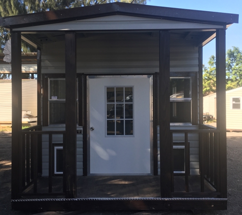 Shed Depot & Shed Guy Services - Miami Lakes, FL. Porch model with double Doggy doors