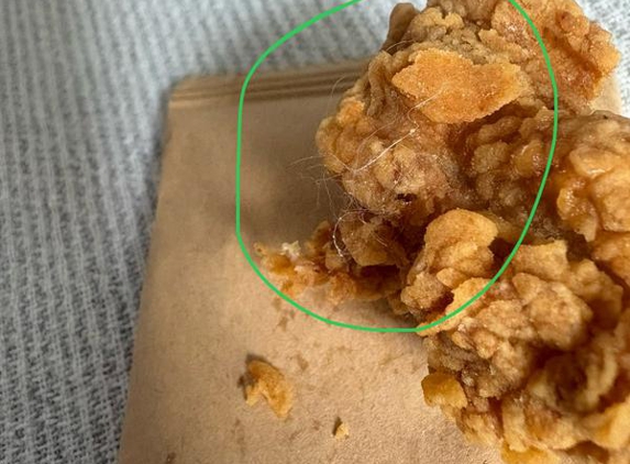 KFC - Rutherford, NSW. 2 white hairs in the batter