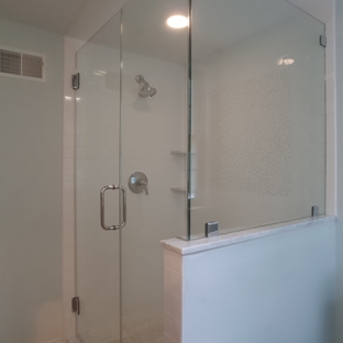 Allied Glass & Mirror - Red Bank, NJ. 90 degree frameless shower using clips.