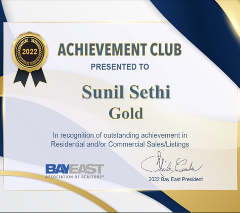 Sunil Sethi Real Estate - Fremont, CA. Best Fremont Real Estate Agent - Gold Award