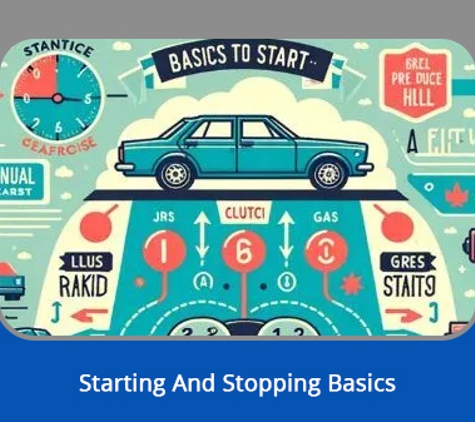 Manual Driving School. Starting And Stopping Basics