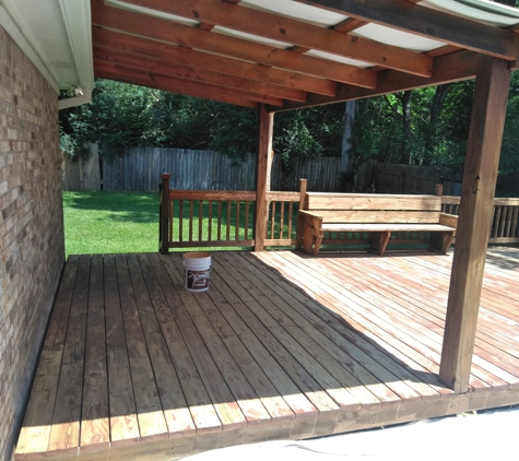 Too Many Paint Buckets - Smyrna, GA. Deck staining 