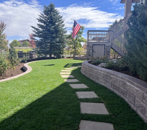 Outside Dreams - Aurora, CO. Retaining Walls, steppers, grass - Aurora CO