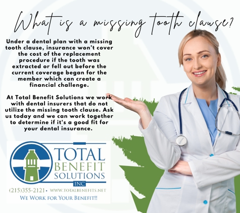 Total Benefit Solutions - Feasterville Trevose, PA. #heakthinsurance #dentalplan